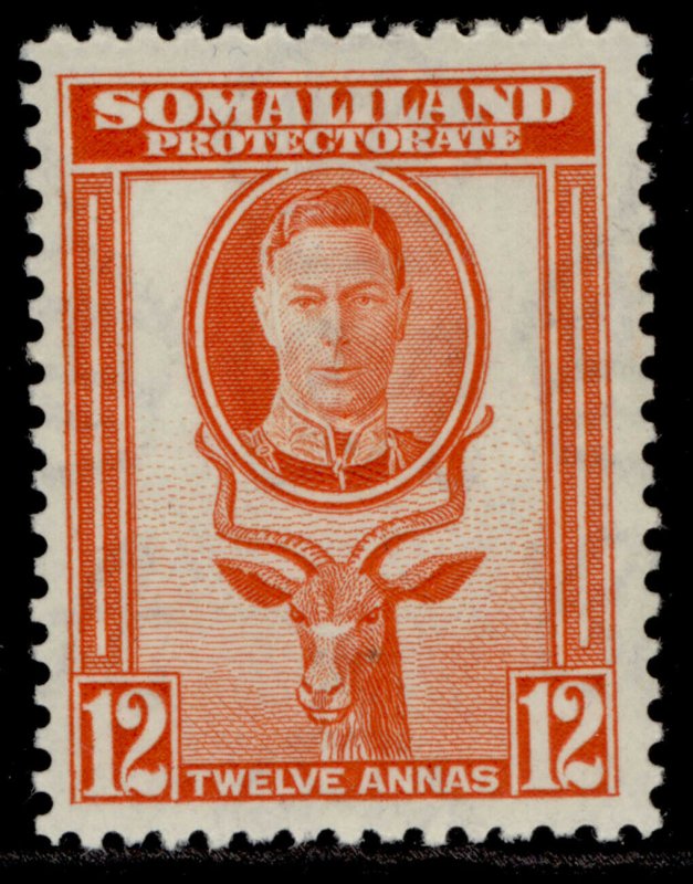 SOMALILAND PROTECTORATE GVI SG112, 12a red-orange, LH MINT.