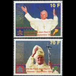 RWANDA 1990 - Scott# 1353-4 Pope Set of 2 NH back writing