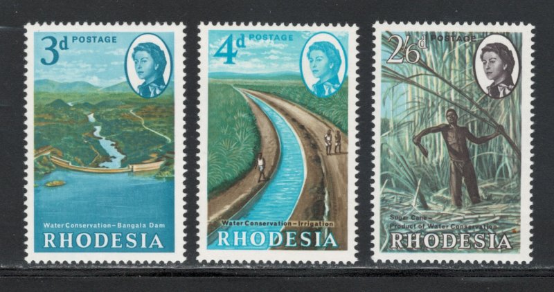 Rhodesia 1965 Conservation Week of Natural Resources Board Scott # 203 - 205 MNH