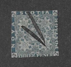 Nova Scotia Sc #3 3p dark blue  used close margins Fine