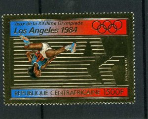 Central African Republic 1984 OLYMPIC LOS ANGELES Gold 1v Perforated Mint (NH)