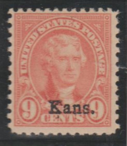 U.S. Scott #667 Jefferson - Kansas Overprint Stamp - Mint Single