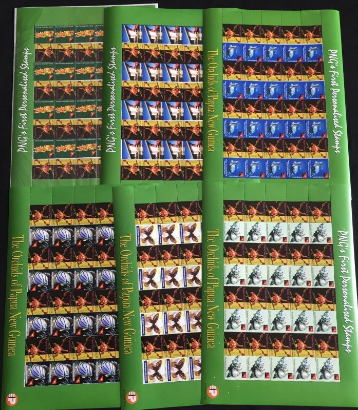PAPUA NEW GUINEA Large FDC Covers Pres.Packs MNH Sheets+Stamps Lot (PapBigLot)