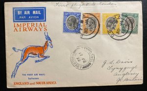 1932 Dodoma Tanganyika First Flight Airmail Cover FFC To Tynygongl England