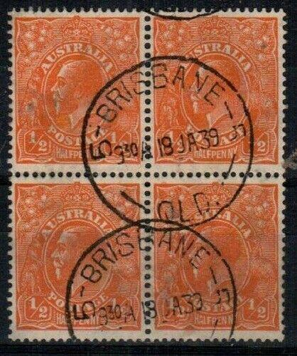 Australia Scott 113 Used VF block (Catalog Value $30.00)