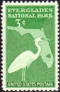 United States 952 - Mint-NH - 3c Everglades / Great White Heron (1947)