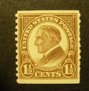 Scott 598, 1.5 cent Harding, Mint Never Hinged single