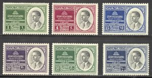 Jordan Scott 291-96 Unused LHOG - 1953 Accession of King Hussein Set -SCV $25.45