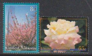 United Nations 698-9 1997 Flowers cpl MNH