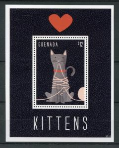 Grenada 2017 MNH Kittens 1v S/S Cat Cats Pets Stamps