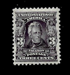 US 1903 Sc# 302 3 c  Jackson Mint HR - Vivid Color - Centered