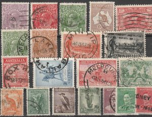 Australi Used Early Issues lot of 20 pcs. #190816-1 CV $78