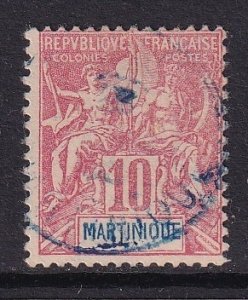 Martinique   #39 used 1899  navigation and commerce 10c red