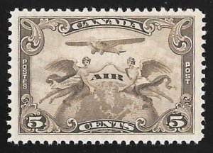 Canada #C1 5 cents Mercury & Allegory Stamp mint OG NH EGRADED F-VF 75