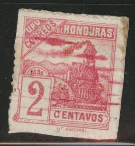 Honduras  Scott 104 Used stamp on piece red cancel