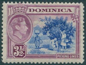 Dominica 1938 SG104a 3½d purple and ultramarine and purple KGVI picking limes ML