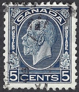 Canada #199 5¢ King George V (1932). Dark blue. Fine centering. Used.