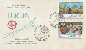 Turkey (Cyprus) Scott 26-7 FDC - 1975 Europa Issue