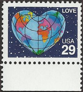 # 2536 MINT NEVER HINGED HEART SHAPED GLOBE