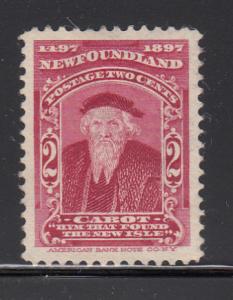 Newfoundland 1897 unused Scott #62 2c John Cabot