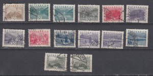 J38946, jlstamps,1932 austria set used #340-53 views, noted 1 with corner crease