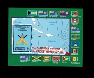 DOMINICA 2007 - CRICKET WORLD CUP - Souvenir stamp sheet - Scott #2618 - MNH