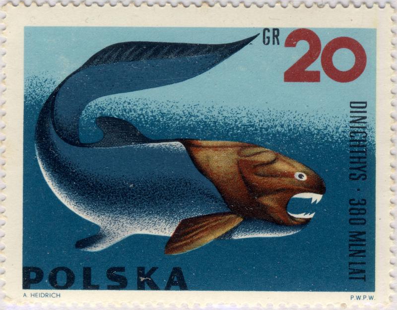 POLOGNE / POLAND 1966 Mi. 1655 20gr Dinichthys, Prehistoric Animals (II) Mint**