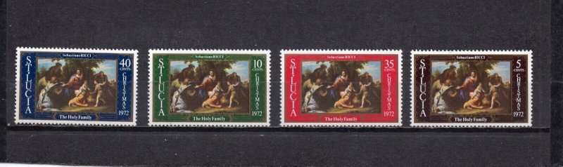 SAINT LUCIA 1972 CHRISTMAS PAINTINGS SET OF 4 STAMPS MNH