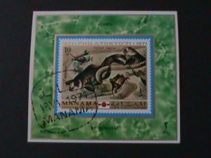 MANAMA-1971 CENTENARY OF PHILATOKYO'71-WORLD STAMP SHOW-CTO IMPERF-S/S VF-