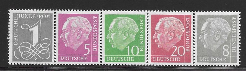 Germany #737AB 1/2 Booklet Pane Strip - CAT VALUE $11.25