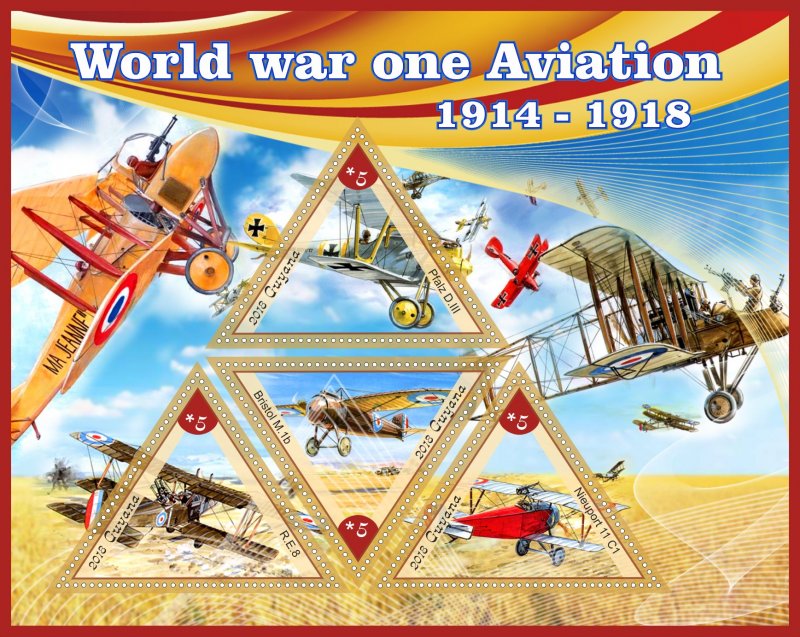 Stamps. Aviation WW I  2018 1+1 sheets perforated