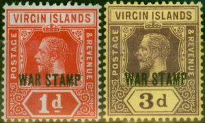 Virgin Islands 1916 War Stamp Set of 2 SG78-79 Fine MM 