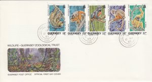 Guernsey Zoological set 5 FDC postmarked SARK