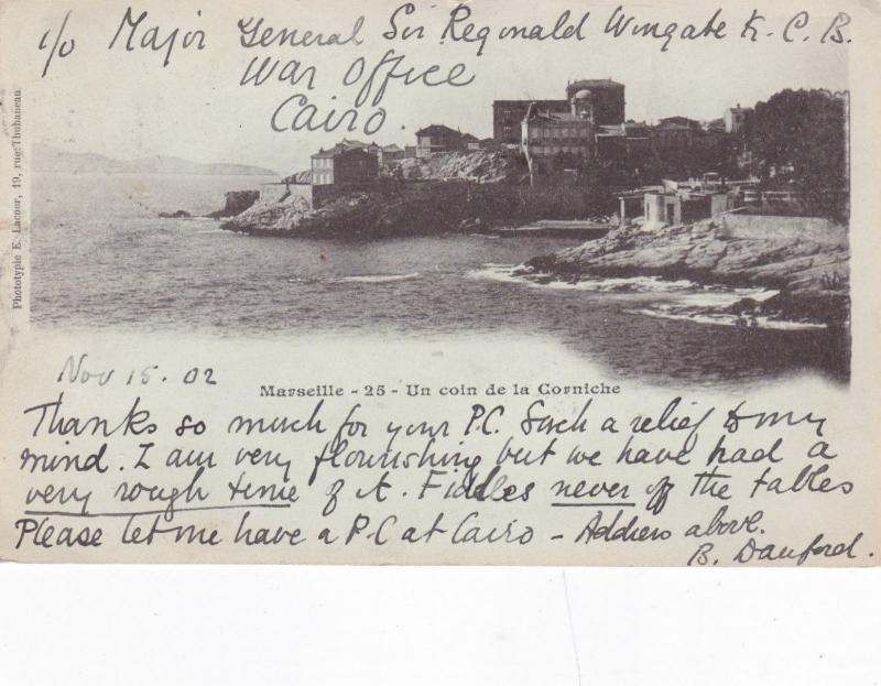 France 1902 Marseille to War Office Cairo Postcard used VGC