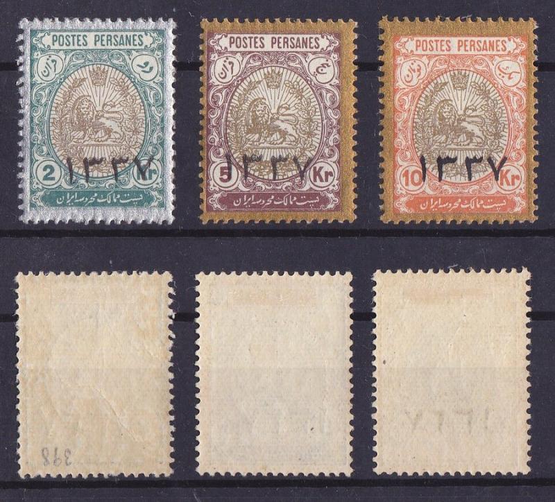 Iran Persia 1918 Definitives Overprint Mi.423 426 427 MLH    AM.485