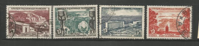 FRENCH EQUATORIAL AFRICA  189-192  USED, FIDES ISSUE