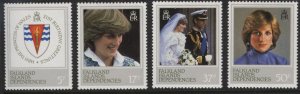 Falkland Islands Dependencies 1L72-75 (mnh set of 4) Princess Diana issue (1982)