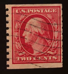 US #393 F Used Washington Vertical Coil 2c (p8.5)