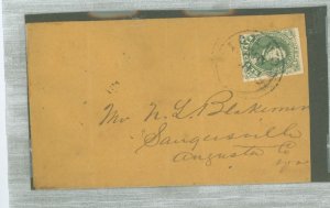 Confederate States 1c Stone A or B, light richmond Nov 8 cds cxl.  Few vertical creases on cover/slightly shortened by 1/4 at r