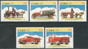 CUBA Sc#3905-3909 1998 Fire Engines Complete Set OG Mint NH