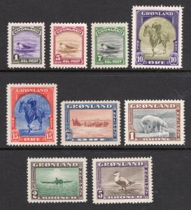 Greenland 1945 Complete Set - OG MNH - SC# 10-18  Cats $325.00  (ref# 204065)