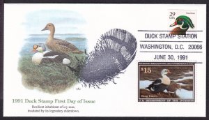 1991 Federal Duck Stamp Sc RW58 $15 FDC with Fleetwood cachet (N5