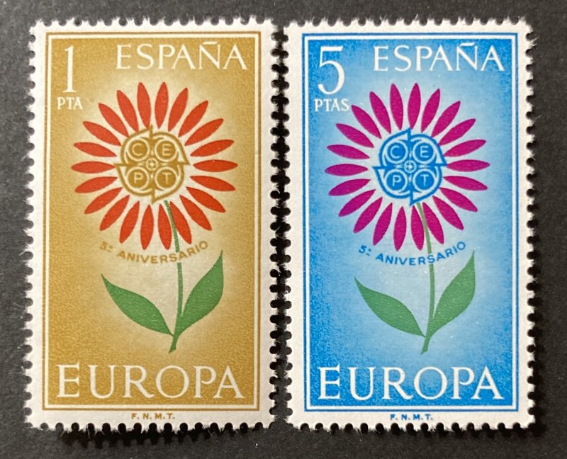 Spain 1964 #1262-3, Wholesale lot of 5, MNH, CV $5.75