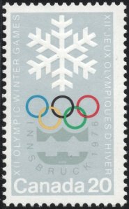Canada SC#689 20¢ Winter Olympic Games: Innsbruck (1976) MNH
