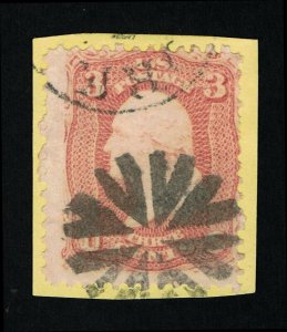 VERY AFFORDABLE GENUINE SCOTT #65 USED 1861 ROSE SKINNER ENO SD-C 2 FANCY CANCEL