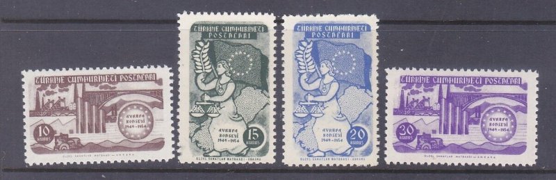 Turkey 1130-35 MNH 1954 Council of Europe 5th Anniversary Set of 4 Very Fine