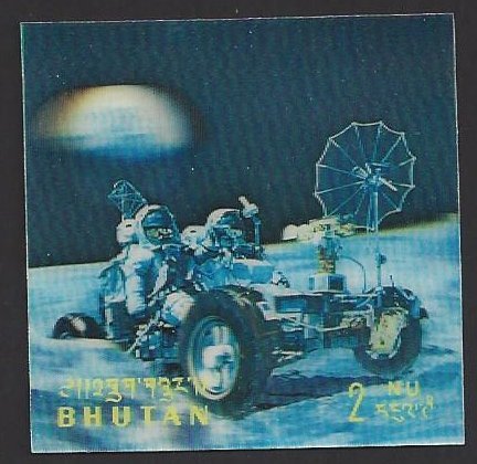 Bhutan #118H, MNH single, view of earth from space issued 1970
