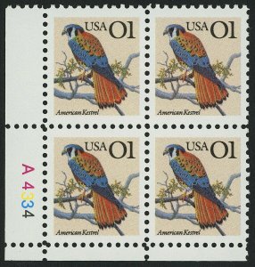 ALLY'S STAMPS US Plate Block Scott #2476 1c Kestrel [4] MNH [STK]