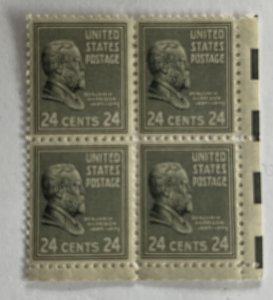 US 1938 President Harrison #828 block of 4 mint