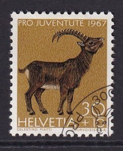 Switzerland  #B372  cancelled  1967  Pro Juventute  30c alpine ibex